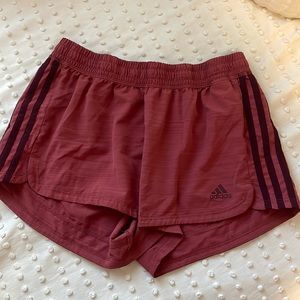 Red adidas shorts